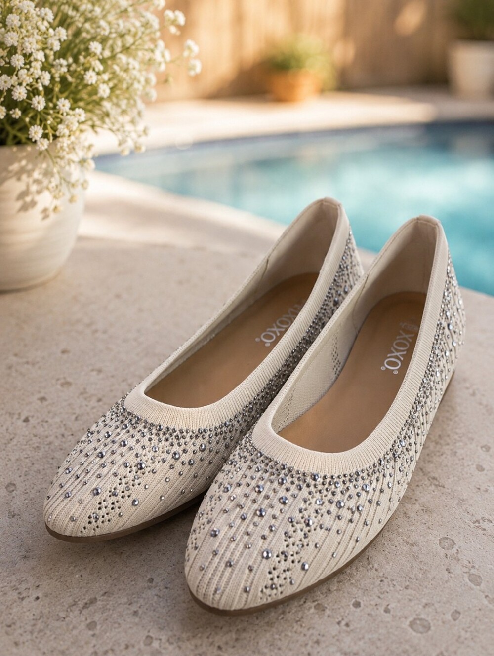 NEW XOXO Rhinestone Knit Ballet Flats – 7